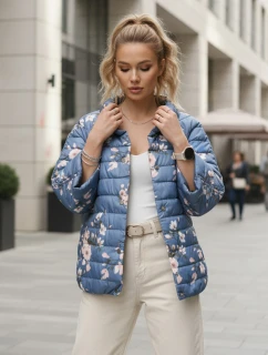 Dwustronna kurtka damska pikowana FLORIS niebieska FashionStreet TY5527