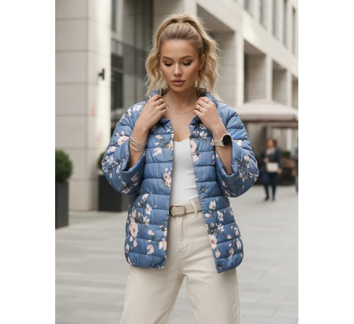 Dámská prošívaná oboustranná bunda FLORIS modrá FashionStreet TY5527