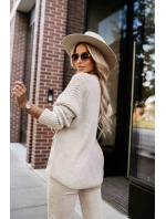 svetr s kapsami a manžetami béžový model 21366272 - numoco basic
