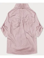 Růžová košile s ozdobnou mašlí na zádech model 20082437 - MADE IN ITALY Růžová košile s ozdobnou mašlí na zádech model 20082437 - MADE IN ITALY