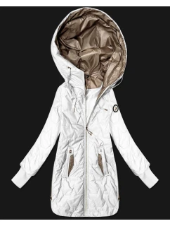 Damska kurtka z zamkami po bokach Goodlookin biała (B8578-26)