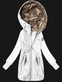 Damska kurtka z zamkami po bokach Goodlookin biała (B8578-26)