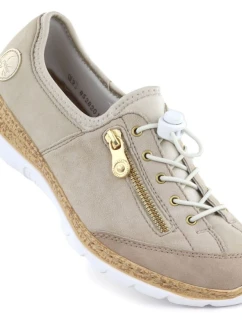 Dámská kožená nazouvací obuv béžová Rieker N42F1-60