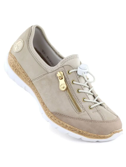 Dámská kožená nazouvací obuv béžová Rieker N42F1-60 Dámská kožená nazouvací obuv béžová Rieker N42F1-60