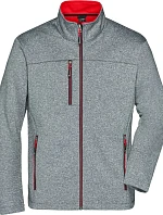 Daiber JN 1148 Pánská 2-vrstvá melanžová softshell bunda 02.1148 dark melange/red