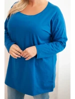 Dámská blůza Plus Size s lodičkovým výstřihem model 21399841 - K-Fashion Dámská blůza Plus Size s lodičkovým výstřihem model 21399841 - K-Fashion