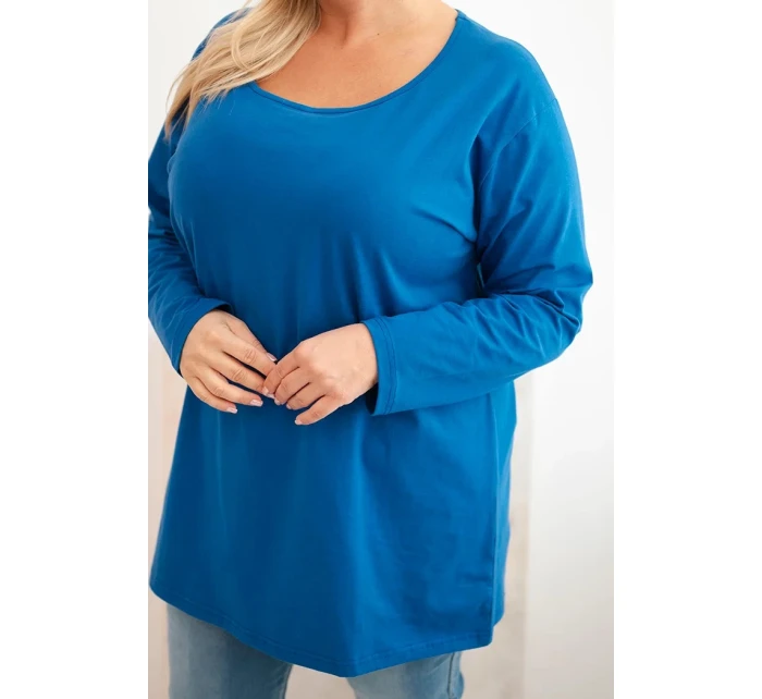 Dámská blůza Plus Size s lodičkovým výstřihem model 21399841 - K-Fashion Dámská blůza Plus Size s lodičkovým výstřihem model 21399841 - K-Fashion