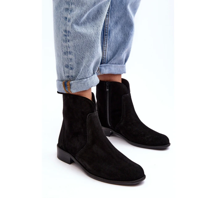 Kožené dámské boty na zip černé Nicole model 21636144 - Boto Kožené dámské boty na zip černé Nicole model 21636144 - Boto