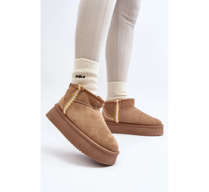 Sněhule na platformě se vzorem světle hnědé model 21645939 - Boto Sněhule na platformě se vzorem světle hnědé model 21645939 - Boto