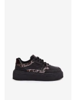 Dámské tenisky na platformě Big Star model 21706532 leopardí černé - Big Star Shoes