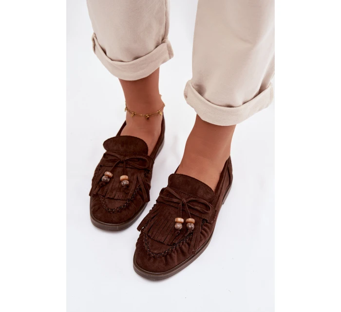 mokasíny s třásněmi a korálky Čokoládové model 21937642 - Boto mokasíny s třásněmi a korálky Čokoládové model 21937642 - Boto