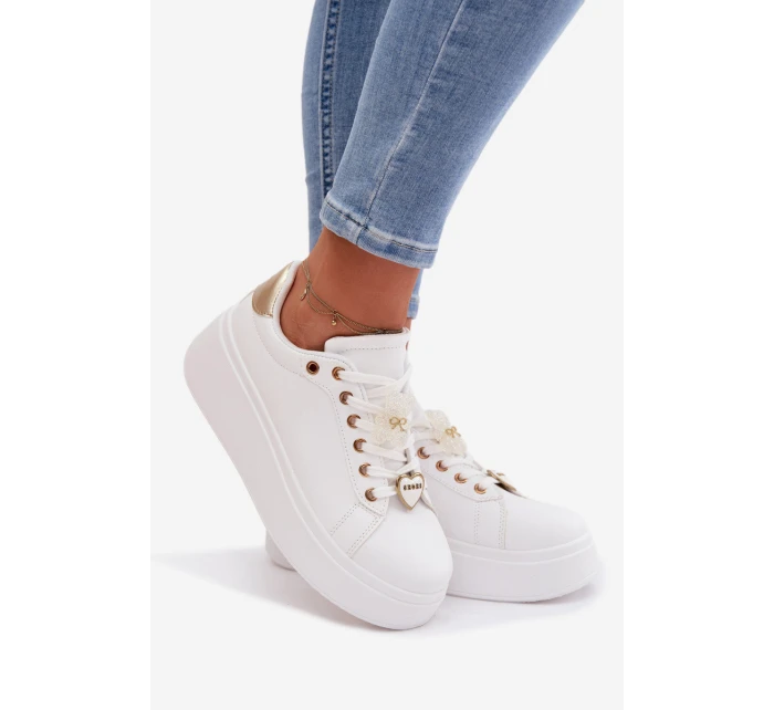 Dámské tenisky na platformě s přívěsky Medvěd Srdce Selorissa Dámské tenisky na platformě s přívěsky Medvěd Srdce Selorissa