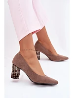 Lodičky z eko semiše  světle hnědé s ozdobným model 22091818 - SERGIO LEONE