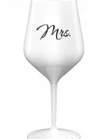 MRS. - bílá nerozbitná sklenice na víno 470 ml