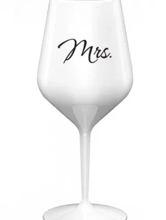 MRS. - bílá nerozbitná sklenice na víno 470 ml