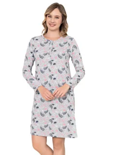 Dámská noční košile CHR-K 3022 šedá s plameňáky - Christina Secret