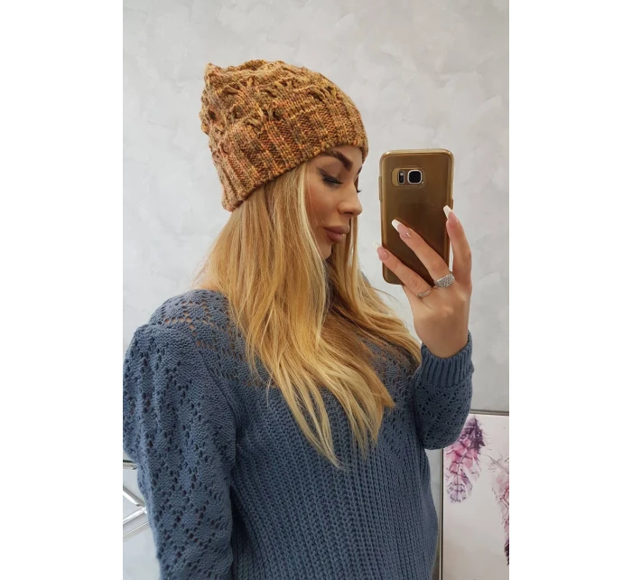 Fleecová čepice Roksana K209 hnědá