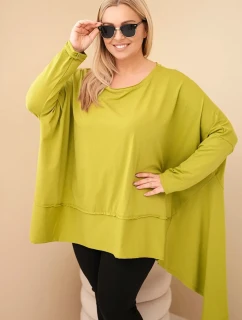 Dámská tunika Plus Size z bavlny s asymetrickým spodním model 21808705 - K-Fashion