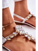 Dámské sandály žabky s kubickými zirkony stříbrne Solea Dámské sandály žabky s kubickými zirkony stříbrne Solea