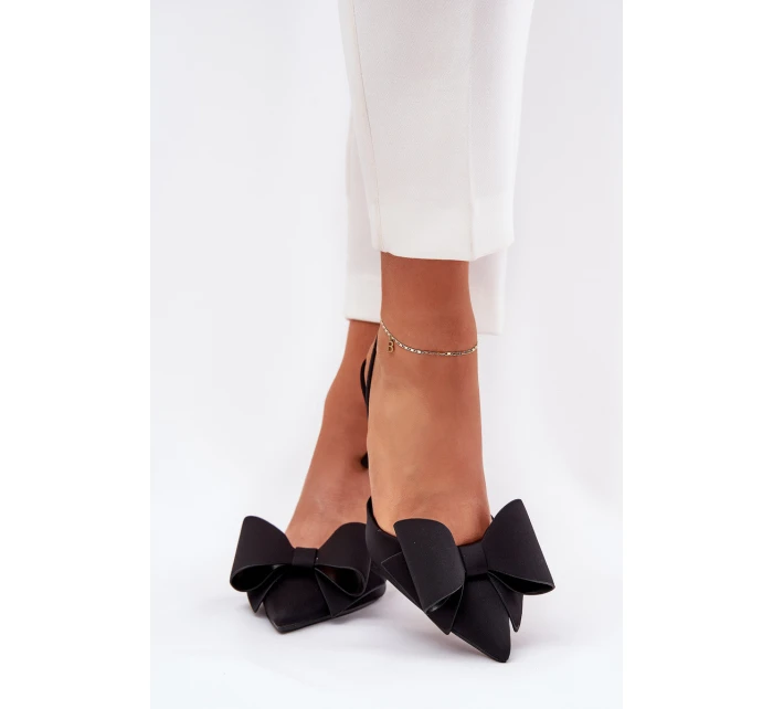 Lodičky S Odkrytými Patami A Mašlí Černé Eklevia