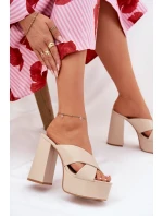 Dámské Klapky Na Platformě A Podpatku Béžové model 21688158 - Boto Dámské Klapky Na Platformě A Podpatku Béžové model 21688158 - Boto