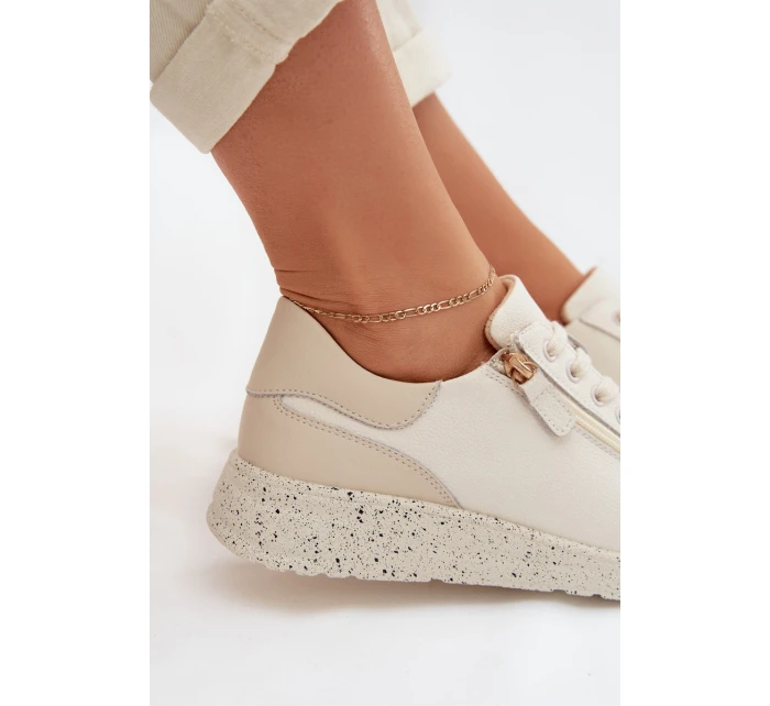 Kožené dámské polobotky se zipem béžové Dorothea Kožené dámské polobotky se zipem béžové Dorothea