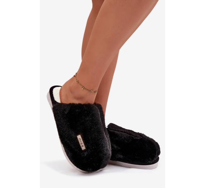 Dámské huňaté pantofle – černé Belinna Dámské huňaté pantofle – černé Belinna