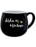 DĚDA VÍ VŠECHNO - černý keramický hrníček 300 ml DĚDA VÍ VŠECHNO - černý keramický hrníček 300 ml