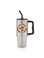 KRÁSNÝ DEN (PODZIM) - stříbrný cestovní termohrnek 900 ml KRÁSNÝ DEN (PODZIM) - stříbrný cestovní termohrnek 900 ml