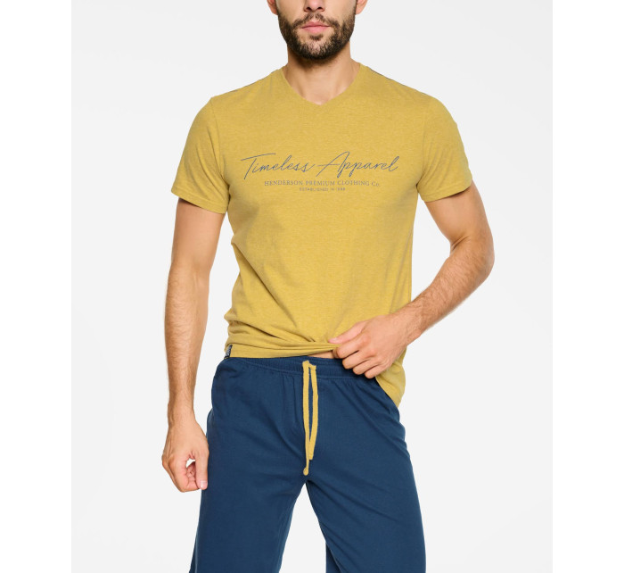 Pánské pyžamo Pulse 39738-18X Žlutá a tmavě modrá - Henderson
