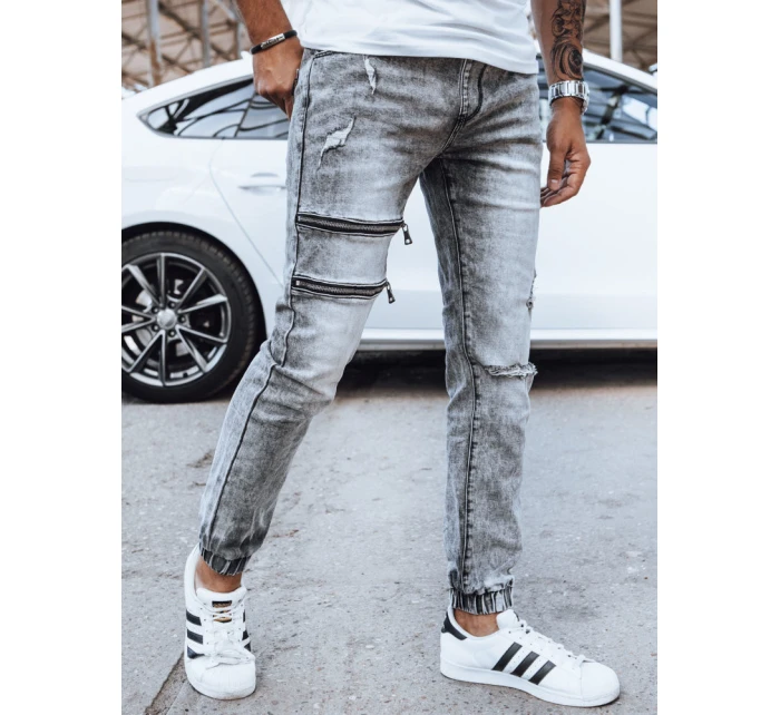 Pánské džínové kalhoty jogger šedé FashionStreet UX4039