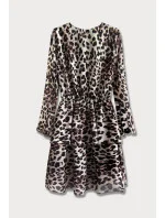 Béžové dámské šaty s přeloženým obálkovým výstřihem (454/2ART) Béžové dámské šaty s přeloženým obálkovým výstřihem (454/2ART)