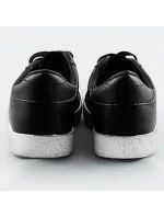 Černé dámské tenisky z různých spojených materiálů model 17267654