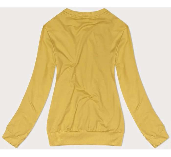 Tenká žlutá dámská tepláková mikina se stahovacími lemy model 20070282 - J.STYLE