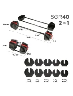 HMS SGR40 PRO SET Nastavitelná sada činek 2v1 43,5 kg HMS SGR40 PRO SET Nastavitelná sada činek 2v1 43,5 kg