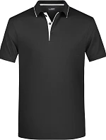Daiber JN 728 Pánské piqué polo s kontrastní légou 02.0728 black/silver