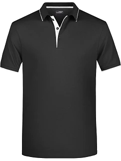 Daiber JN 728 Pánské piqué polo s kontrastní légou 02.0728 black/silver