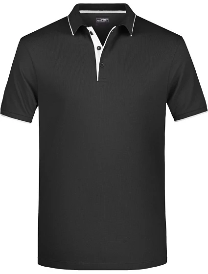 Daiber JN 728 Pánské piqué polo s kontrastní légou 02.0728 black/silver Daiber JN 728 Pánské piqué polo s kontrastní légou 02.0728 black/silver