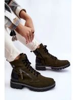 Semišové zateplené boty model 21605472 Zelená - Laura Messi