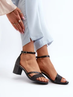 Dámské sandály na nízkém podpatku černé Ploemis