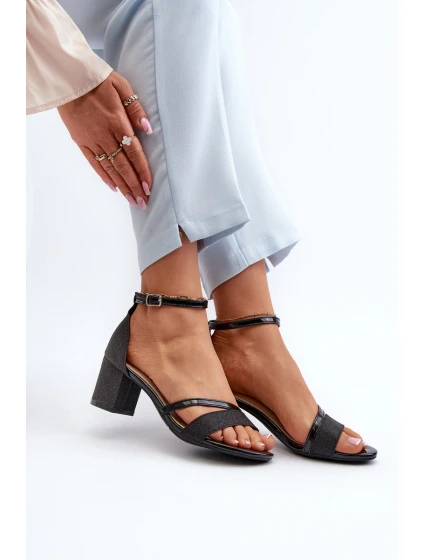 Dámské sandály na nízkém podpatku černé Ploemis
