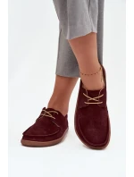 Dámské polobotky typu barefoot z přírodního semiše Zazoo 327 bordó