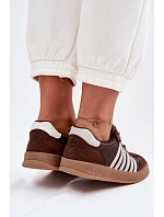 Dámské tenisky z pravé kůže a semiše Big Star TT274715 Čokoládové