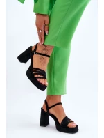 Dámské semišové sandály na platformě Černé Verda Dámské semišové sandály na platformě Černé Verda