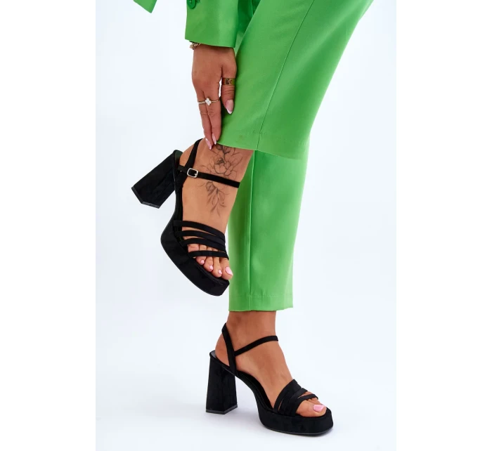 Dámské semišové sandály na platformě Černé Verda Dámské semišové sandály na platformě Černé Verda