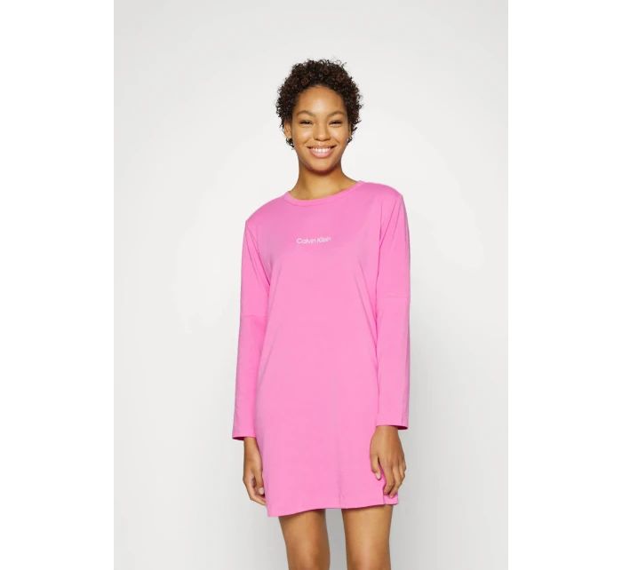 Dámská noční košilka Lounge QS6762E - TO3 - Hollywood růžová - Calvin Klein