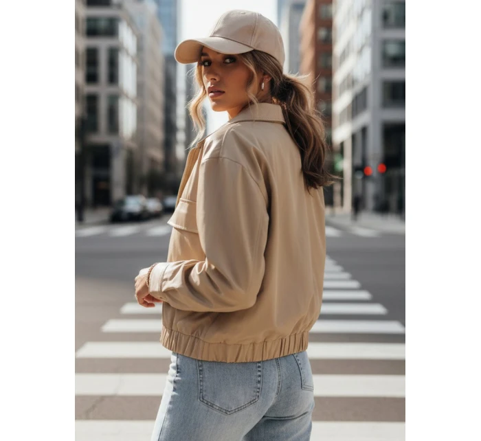 Dámská přechodná bunda ISTAN tmavě béžová FashionStreet TY4184