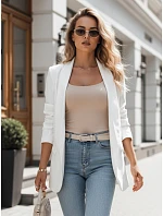 Żakiet damski klasyczny z rękawem ecru model 22203547 - FashionStreet Żakiet damski klasyczny z rękawem ecru model 22203547 - FashionStreet