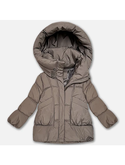 Dámská péřová bunda S'West oversize světle hnědá (B8539-48) Dámská péřová bunda S'West oversize světle hnědá (B8539-48)