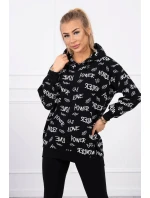 Mikina s nápisy černá